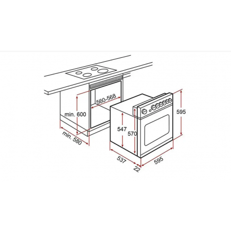 Teka HSB 645 E + TT 6410 E Κουζίνα Εντοιχιζόμενη με Εστίες Κεραμικές Inox